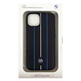 iPhone14 ケース カバー BMW 本革 背面ケース ブラック 黒 バックケース SIGNATURE COLLECTION エアージェイ BMHCP14S22RVSK