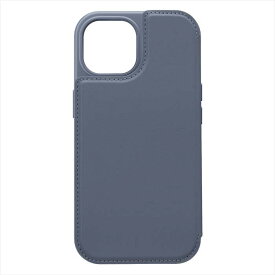 iPhone15 対応 ケース カバー バックフリップケース ブルー 背面手帳タイプ カードポケット iPhoneカバー iPhoneケース Premium Style PG-23ABF05BL