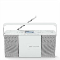 デュアルアラーム機能搭載 スリムCDクロックラジオ 縦型 ホワイト WINTECH CDC-810(W)
