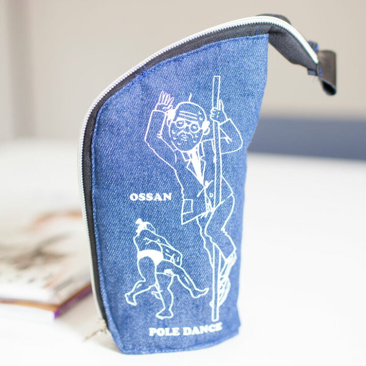 楽天市場 おっさんデニムペンケース デニム地 ペン入れ 筆箱 収納 小物入れ 雑貨 おじさん イラスト おしゃれ かわいい ジグ 1297 やるcan