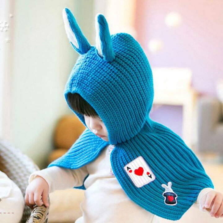 楽天市場】【即日出荷】うさみみケープ Baby 全3色 うさ耳 キャップ 