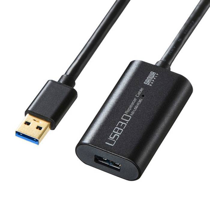 【代引不可】USB3.0 アクティブリピーターケーブル 延長用 ハイパワー ロングタイプ10m Windows Mac OS対応 サンワサプライ KB-USB-R310のサムネイル