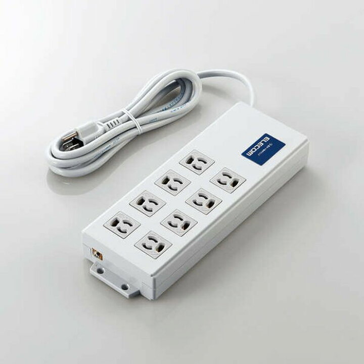 楽天市場 代引不可 電源タップ 8口 3極 2mコード Box型磁石タップ 電源アダプタ Pcタップ コンセント ライトグレー エレコム T H05skfr やるcan