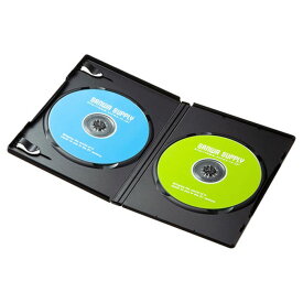 【代引不可】DVDトールケース 2枚収納 3枚セット インデックスカード付属 Blu-ray DVD CD メディアケース 収納 整理 保管 ブラック サンワサプライ DVD-TN2-03BKN