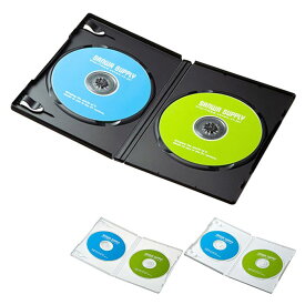 【代引不可】DVDトールケース 2枚収納 10枚セット インデックスカード付属 Blu-ray DVD CD メディアケース 収納 整理 保管 サンワサプライ DVD-TN2-10