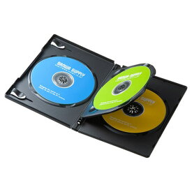 【代引不可】DVDトールケース 3枚収納 3枚セット インデックスカード付属 Blu-ray DVD CD メディアケース 収納 整理 保管 ブラック サンワサプライ DVD-TN3-03BKN