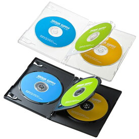 【代引不可】DVDトールケース 3枚収納 10枚セット インデックスカード付属 Blu-ray DVD CD メディアケース 収納 整理 保管 サンワサプライ DVD-TN3-10