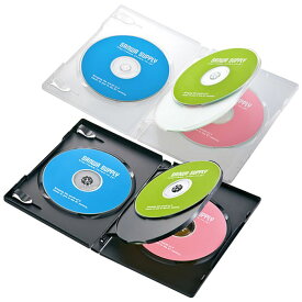 【代引不可】DVDトールケース 4枚収納 10枚セット インデックスカード付属 Blu-ray DVD CD メディアケース 収納 整理 保管 サンワサプライ DVD-TN4-10