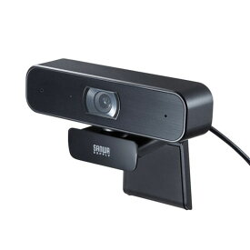 【あす楽】【代引不可】WEBカメラ ステレオマイク内蔵 フルHD 60fps対応 200万画素 オートフォーカス機能 ビデオ会議 テレワーク ブラック サンワサプライ CMS-V64BK