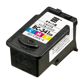 【代引不可】キヤノン BC-341 互換 リサイクルインク カートリッジ カラー キャノン CANON エコリカ ECI-C341C-V