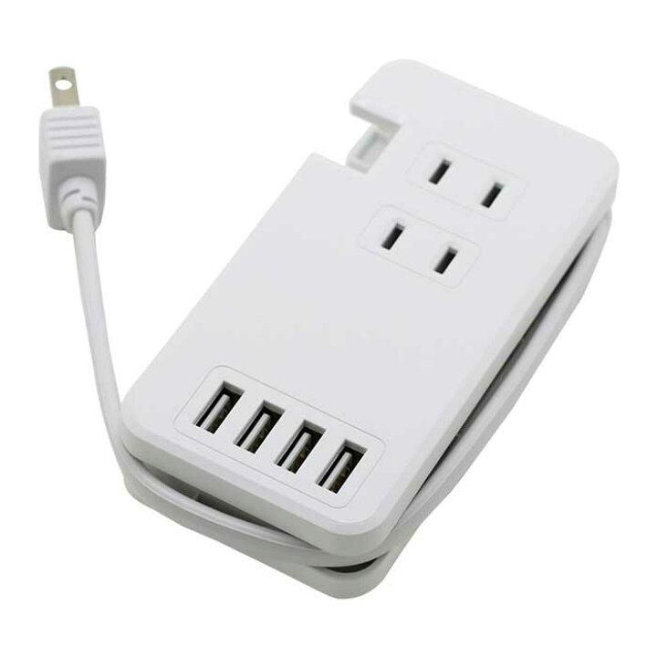 楽天市場 Usbポート付きモバイルタップ Usb Type A 4口 Ac 3口 Smart Ic搭載 最大出力4 8a Pd非対応 コード約25cm ホワイト バウト Bt4u3acwh やるcan