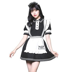 モノキューレ メイド カチューシャ ワンピース エプロン 仮装 コスプレ 衣装 忘年会 クリスマス ハロウィン イベント 誕生日 クリアストーン 4560320907824