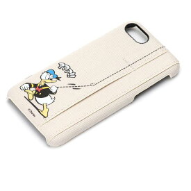 iPhone8/7/SE ケース ハードケース ポケット付き ドナルドダック/3ポケット Disney PGA PG-DCS342DND