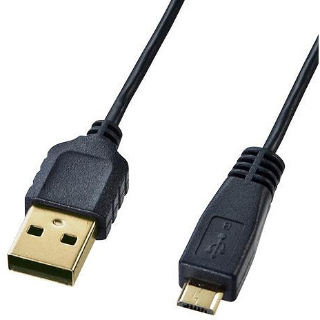 送料無料 メール便出荷 即日出荷 サンワサプライ SANWA SUPPLY USBケーブル Aコネクタ-マイクロBコネクタ ランキング総合1位 製品型番：KU-SLAMCB20 2m 極細マイクロ
