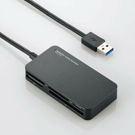 【代引不可】エレコム USB3.0対応　メモリリーダライタ　SD・microSD・MS・XD・CF対応/スリムコネクタ/ブラック MR3-A006BK