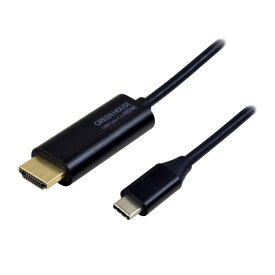 HDMI変換ケーブル USB Type C-HDMI 2m Altモード対応 パソコンやスマートフォンの画面をテレビに表示する ブラック グリーンハウス GH-HALTA2-BK