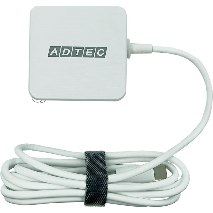 AC充電器 PowerDelivery対応 GaN(窒化ガリウム)採用 PD対応 65W ケーブル一体型 USB Type-C 1.5m ホワイト ADTEC APD-A065-w15C-WH
