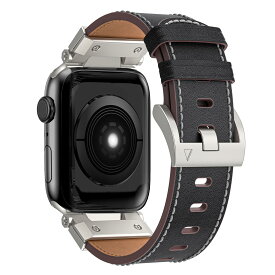 [JSFOYU] Apple Watch バンド 49mm 45mm 44mm 42mm 対応 アップルウオッチ バンド 本革 ビジネス Apple Watch Series 9/8/7/SE2/SE/6/5/4/3/2/1/Ultra2/Ultra ステ