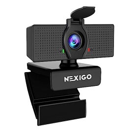 NexiGo N60 1080Pウェブカメラ、マイク付き、調整可能な視野角、ズーム機能、ソフトウェア制御とプライバシーカバー、USB HDコンピューターウェブカメラ、プラグアンドプレイ、Zoom/Skype/Teams/OBS 会議/ビデオ通話用 ブラック