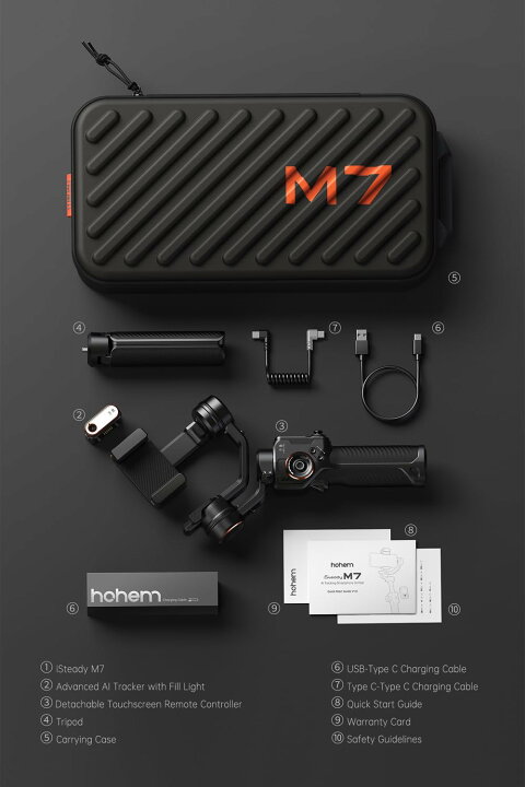 楽天市場】hohem M7 スマホ ジンバル スタビライザー AIトラッカー 
