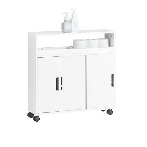SoBuy �g�C�����[ �g�C�����b�N �X���� ���Ԏ��[ �L���X�^�[�t�� ��70×���s��20×����70cm �u���V���[ �g�C���b�g�y�[�p�[�X�g�b�J�[ ���^ �k���� ������� ������ �X���� �g�C�� �I(BZR02-W)