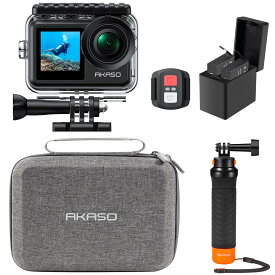 AKASO Brave 7 LE アクションカメラ 4K60fps 20MP IPX7本機防水 40M防水 水中カメラ 六軸手ぶれ補正 アクションカム デュアルカラー タッチパネル式 タイムラプス WiFi/Type-C外部マイク対応 1350mAhバッテ