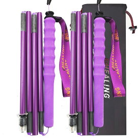 KHEALING トレッキングポール カーボン 折畳み【超軽量110g/120g/130G】炭素繊維 登山 ポール 5節 2本セット 110/120/130 cm ハイキングポール 滑り止め コンパクト 遠足 登山用品 徒歩 キャップ 吸湿発散性に 収納バ