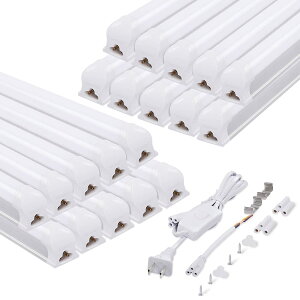 配線工事不要 高輝度 一体式LED蛍光灯 40W型 2600LM 消費電力18W 昼光色6000K 1.5m配線コード付き 120cm 直管 器具一体式 LEDランプ 蛍光灯 ベースライト 省エネ 天井直付 リフォーム 家庭用 事務所 学