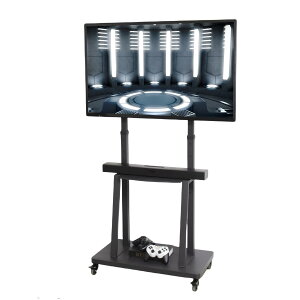 UNHO テレビスタンド キャスター付き テレビ台 ハイタイプ 大型テレビ 32・80インチ対応 壁寄せテレビスタンド 耐荷重65kg 高さ調整 tvスタンド 会議 イベント 移動式 ディスプレイスタンド