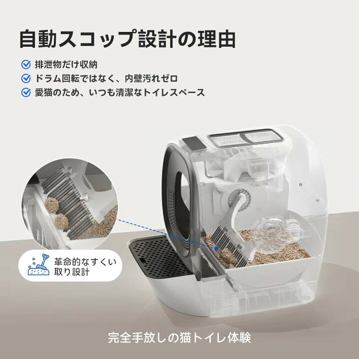 楽天市場】LALAHOME 全自動猫トイレ 猫トイレ RealScooper Pro 今まで 