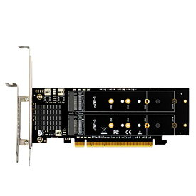 GLOTRENDS PA41 4ポート M.2 NVMe - PCIe 4.0 X16変換アダプター、最大32GB/秒の帯域幅、PCIe分岐機能なし、22110/2280/2260/2242/2230サイズ対応