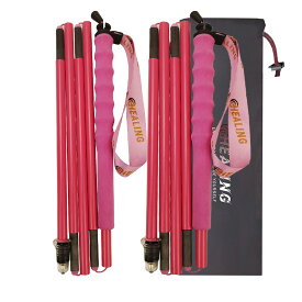 KHEALING トレッキングポール カーボン 折畳み【超軽量110g/120g/130G】炭素繊維 登山 ポール 5節 2本セット 110/120/130 cm ハイキングポール 滑り止め コンパクト 遠足 登山用品 徒歩 キャップ 吸湿発散性に 収納バ