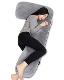 AngQi 抱き枕 だきまくら 枕 妊婦 妊娠用 男女兼用 クッション 横向き寝 うつぶせ寝 いびき用 多機能 気持ちいい 水晶マイクロファイバー生地 もちもち 体圧分散 ロング 大きいサイズ 洗える ラッキー7 L型 7型 グレー