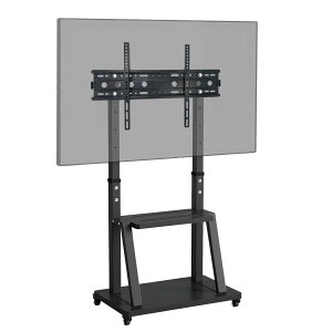 ZWSJLC テレビスタンド 32・75インチ対応 キャスター付き ハイタイプ 壁寄せ VESA/横100-600mm/縦100-400mm 高さ調整可能 耐荷重60KG 自立 TVスタンド 黒 家用/学校/会社/病院/ビジネス展示用 黒 日本語解