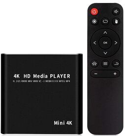 メディアプレーヤー 4Kマルチメディアプレーヤー 最大解像度4096*2160p@30Hz 6GBストレージ フルーHD1080p 4k MP4動画・写真・音楽・再生プレイヤーPPT PDF SDカード/USBメモリ/HDD対応 HDMIとAV出力 横縦表