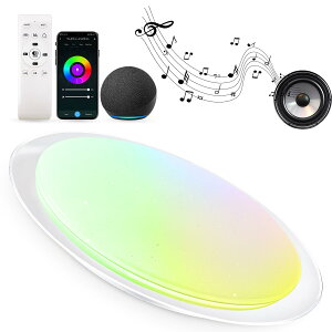 LEDV[OCg 12 AlexaΉ/Av BluetoothXs[J[ F RGB1600F Px5760lm ȃGl48W Rt Ɩ V rO/Q/Q[[Kpia45cm NAt