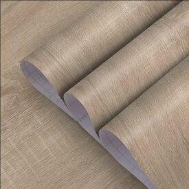 TOTIO 122CMx4M 幅広 木目シート 木目調シール カッティングシート リメイクシート オーク木目壁紙シール ブラウン.グレー 厚手 艶なし 防水 耐熱 自粘着 防カビ 防油 防汚 DIYビニールウォールステッカー キッチン 浴室装飾シート 家具