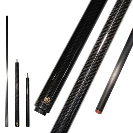 KHEALING ビリヤード キュー カーボン 黒電木皮頭 PVC+黒電木先角 T 700カーボンファイバー 58インチ ビリヤード用品 1/3ジョイント ハンドメイド 真っ直ぐ 適球類/黒八、九球 20-22オンス (ブラック光沢, ラジアル+ユニロック