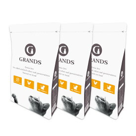 GRANDS (グランツ) 無添加 グレインフリー 全猫種・全年齢用 プレミアムキャットフード チキン味 500g 総合栄養食 マグネシウム抑えめ 高タンパク質 低糖質 3袋セット
