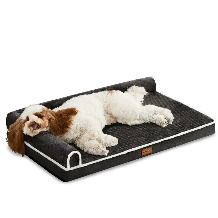 Patas Lague 犬 ベッド Lデザイン 中型犬 大型犬用 高反発 防水 洗える ペットベッド 猫クッション枕付き 取り外せるカバー 滑り止め  通気性 オールシーズン107cm*71cm ブラウン 宅配便】ペットベット 洗える ふわふわ 裏起毛 クッション 犬 猫 滑り止め／pets039 |  Pay ... Patas Lague 犬 ベッド 冬 ペット Lデザイン 暖かい 犬用ベッド 柔らか ペットベッド 中型犬 大型犬 猫 クッション