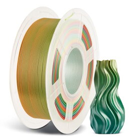 ANYCUBIC フィラメント 3Dプリンター用 造形 シルク pla 高密度 環境保護 純正材料 ほとんどのFDMプリンターに適合【1.75mm】【正味1kg】 (レインボー, シルク PLA)