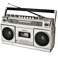 ラジカセ レトロ 80年代スタイル カセットプレーヤー内蔵 Bluetooth/USB/SD対応 AM/FM/SW1/SW2ラジオ 24W…