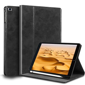 Gexmil ケース iPad Mini 7.9 インチ,5/4世代通用 (2013/2012) 高級レザー製 ペン収納,衝撃防止 保護ケース 耐衝撃性 軽量 防指紋,オートスリープ/ウェイク,ブラック