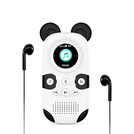 RUIZU 16GB MP3プレーヤー スピーカー内蔵 かわいいパンダ ポータブル音楽プレーヤー デジタルオーディオプレーヤー 子供用MP3プレーヤー Bluetooth 5.0 FMラジオ ボイスレコーダー 目覚まし時計 ストップウォッチ 歩数計 最大1