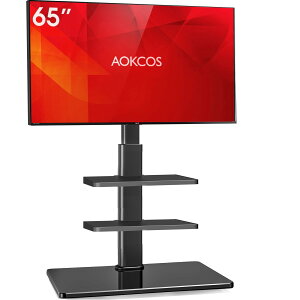 AOKCOS �e���r�X�^���h �Ǌ񂹃X�^���h 32�E65�C���`�Ή� �e���r�� ��U��\ �`���g�@�\ �������� �I��2���t �׏d40kg �u���b�N FTC3401AGB-J