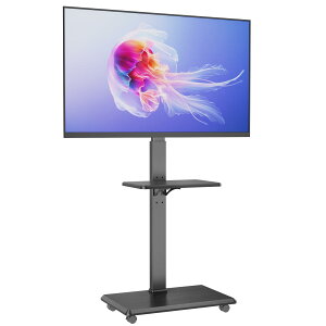 Afaloona �e���r�X�^���h �L���X�^�[�t�� �Ǌ� tv�X�^���h �n�C�^�C�v �e���r�� ���[�I�t�� �ړ��� tv stand 32-75�C���`�Ή� VESA/��75~600mm/�c75�E400mm �ω׏d50kg 18�i�K�̍������� ���E��]30°