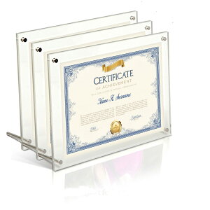 壁掛け 卓上 縦 横 アクリル フォトフレーム 写真立て ポスター 額縁 賞状 額 画像フレーム (A4*3枚)