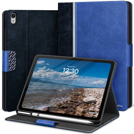 KingBlanc iPad 10世代 ケース 2022モデル用 10.9インチ 手帳型 ペン収納 高級PUレザー製 ペンホルダー付き オートスリープ タイピング角度 スタンド機能 キズ防止 全面保護 アイパッド 第10世代 保護カバー, ブルー