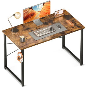 ODK デスク 机 pcデスク 幅100cm ゲーミングデスク パソコンデスク シンプルデスク ?子 computer desk 学習机 コンパクト ワークデスク ・・? フック付き 在宅ワーク おしゃれ 組立簡単 ビンテージ