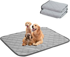 heatcozy 洗えるペットシーツ おしっこパッド 繰り返し使える ペットマット 介護シーツ 小型・大型犬 猫 小動物用 四重構造 超吸収 速乾 漏れ防止 滑り止め 洗濯機で丸洗い 四季通用 (120x90CM 2枚セット, ・ライトグレー)